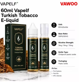 60ml Vapelf Turkish Tobacco E-liquid