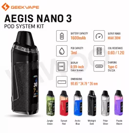 Geekvape Aegis Nano 3 Pod System Kit 1600mAh 30W 3ml