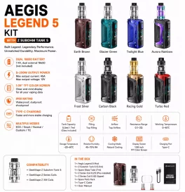 GeekVape Aegis Legend 5 Kit with Z Subohm Tank 5