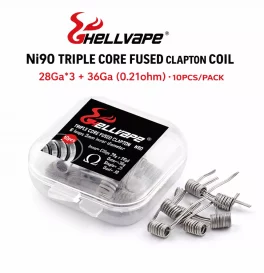 Hellvape Ni90 Triple Core Fused Clapton Coil 28Ga*3+36Ga (0.21ohm) (10Pcs/Pack)