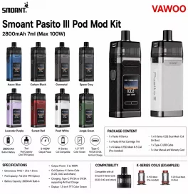 Smoant Pasito III Pod Mod Kit 2800mAh 7ml (Max 100W)