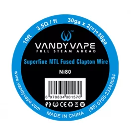 10ft Vandy vape Ni80 Superfine MTL Fused Clapton Wire 30ga*2(=)+38ga (3.5ohm/ft)