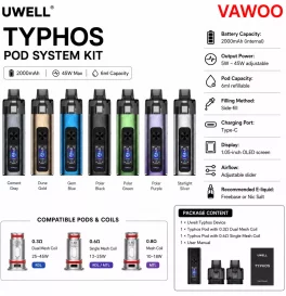 Uwell Typhos Pod System Kit 2000mAh 45W 6ml