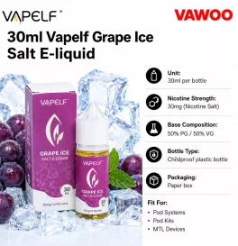 30ml Vapelf Grape Ice Salt E-liquid
