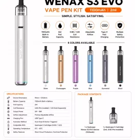 Geekvape Wenax S3 EVO Vape Pen Kit 1100mAh 2ml