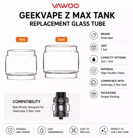 Geekvape Z Max Tank Replacement Glass Tube 4ml / 6ml