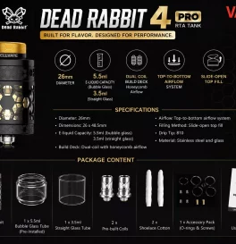 Hellvape Dead Rabbit 4 RTA Pro Tank Atomizer 5.5ml (26mm)