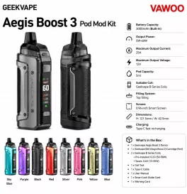 Geekvape Aegis Boost 3 Pod Mod Kit 3000mAh (Max 60w) 5ml