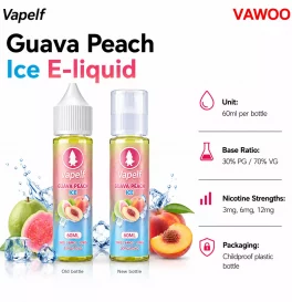 60ml Vapelf Guava Peach Ice E-liquid