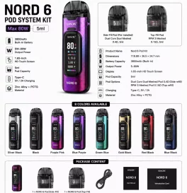 SMOK Nord 6 Pod System Kit 3800mAh 5ml (Max 80W)