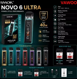 Smok Novo 6 Ultra Pod System Kit 1700mAh 3ml (Max 40w)