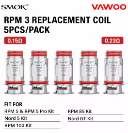 Smok RPM3 Replacement Coil for RPM 5 Kit / RPM 5 Pro Kit / Nord 5 kit / RPM 100 Kit / RPM 85 Kit / Nord GT kit (5pcs/pack)