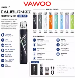 Uwell Caliburn Air Pod System Kit 1000mAh 3ml (Max 25W)