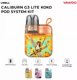 Uwell Caliburn G3 Lite KOKO Pod System Kit 1200mAh 2.5ml (Max 25W)