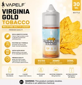 30ml Vapelf Virginia Gold Tobacco Salt E-liquid