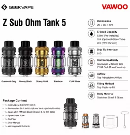 Geekvape Z Sub Ohm Tank 5 Tank 5.5ml (29mm)