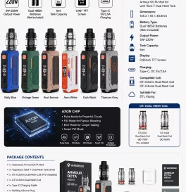 Vaporesso Armour OCTA Mod Kit 220W with iTank T Dual Mesh Tank 6ml