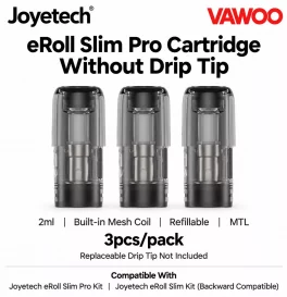 Joyetech eRoll Slim Pro Cartridge Without Drip Tip 2ml (3pcs/pack)
