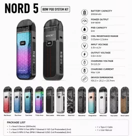 SMOK Nord 5 80W Pod System Kit 2000mAh 5ml