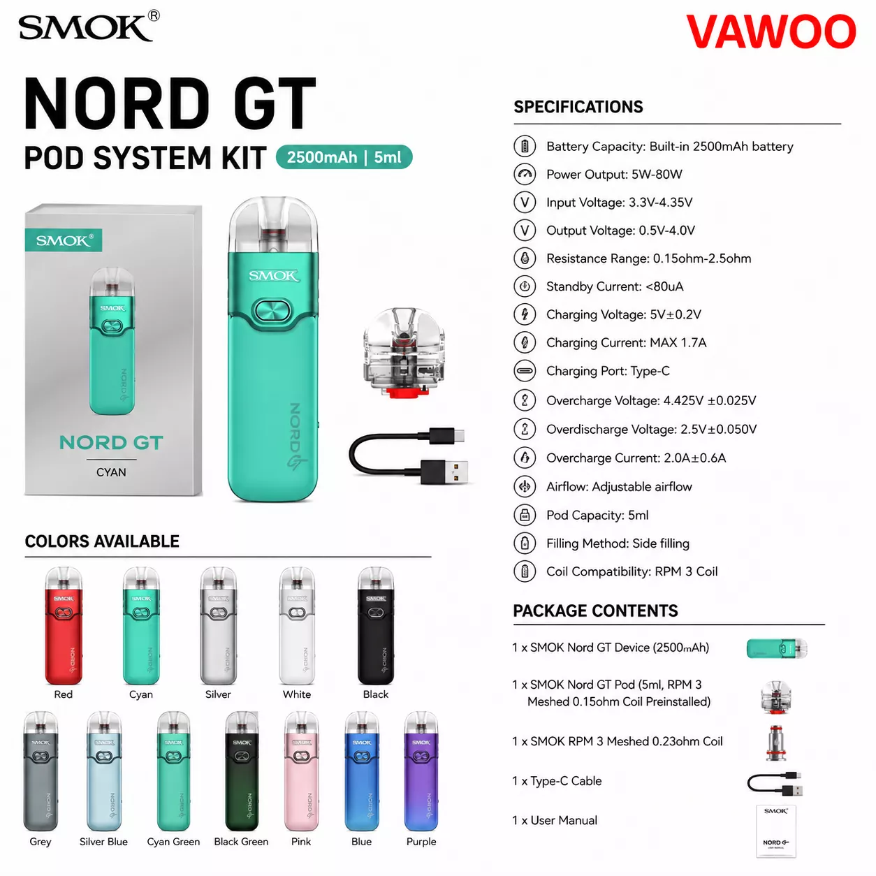 SMOK Nord GT Pod System Kit 2500mAh 5ml