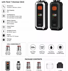 Vaporesso Armour Max 220W Mod Kit with iTank T Atomizer 6ml