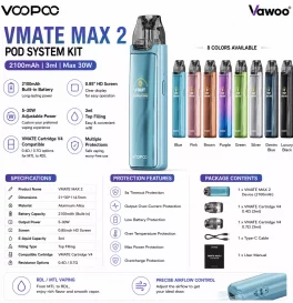 VOOPOO Vmate Max 2 Pod System Kit 2100mAh 3ml(Max 30W)