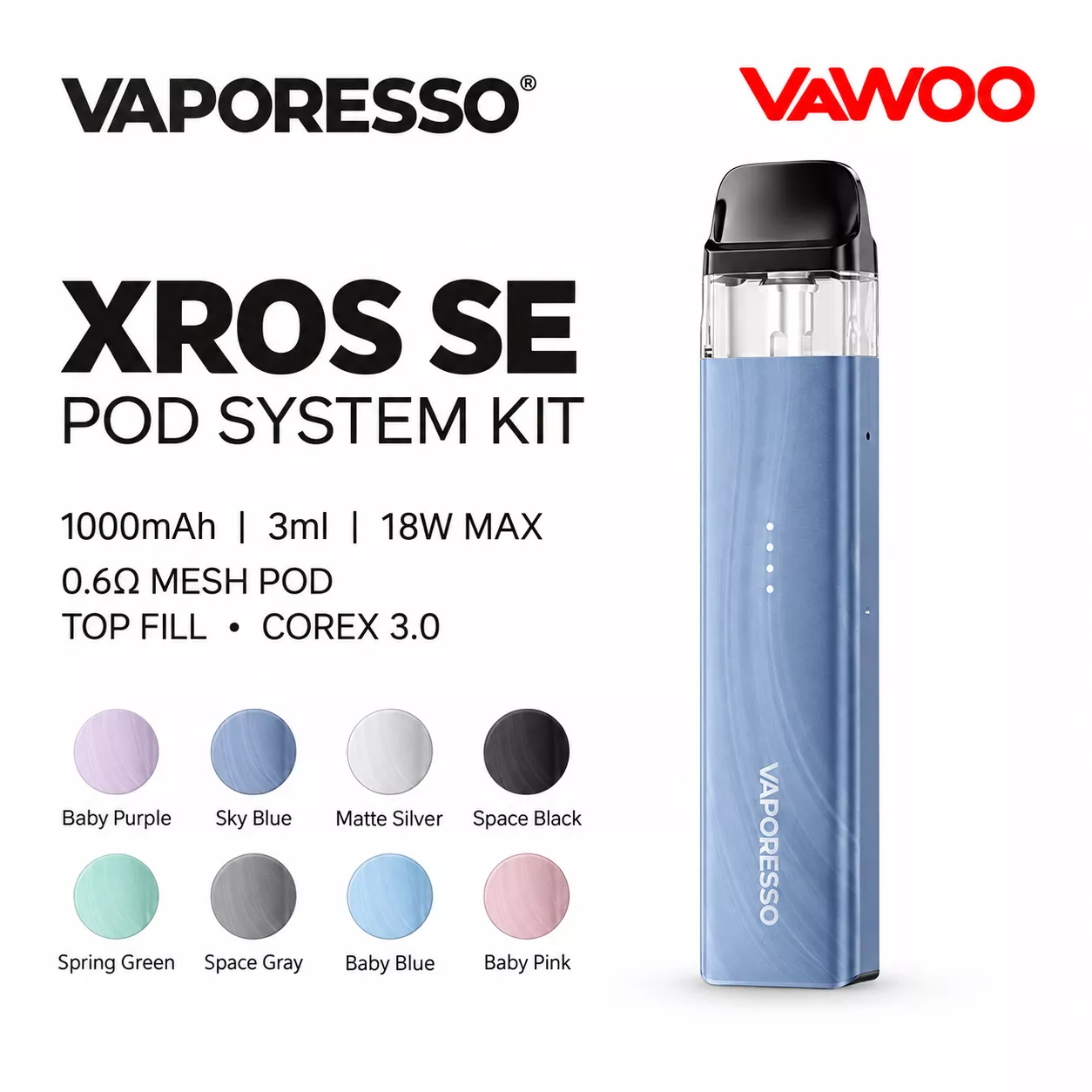 Vaporesso XROS SE Pod System Kit 1000mAh 3ml (Max 18W)